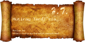 Hutiray Terézia névjegykártya